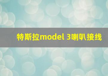 特斯拉model 3喇叭接线